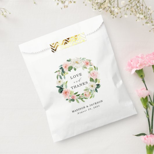 赤面花模様 |パーソナライズされた結婚さん フェイバーバッグ (封をした状態)