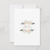 赤面花金ゴールドグリッタースパークルスガールバプテスマ 招待状 (裏面)