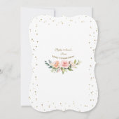 赤面花金ゴールド紙吹雪ガールホリーコミュニオン 招待状 (裏面)