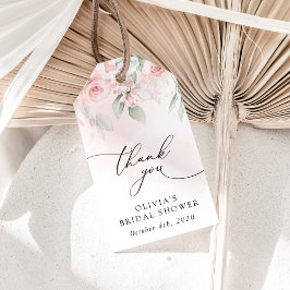 赤面花，ピンク色の花，ボホ，ブライダルシャワー ギフトタグ