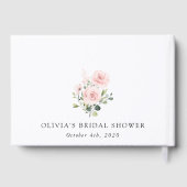 赤面花，ピンク色の花，ボホ，ブライダルシャワー ゲストブック (裏面)