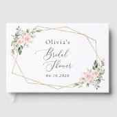 赤面花，ピンク色の花，ボホ，ブライダルシャワー ゲストブック (正面)