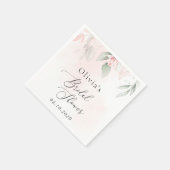 赤面花,ピンク色の花,ボホ,ブライダルシャワー スタンダードカクテルナプキン (角)