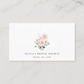 赤面花，ピンク色の花，ボホ，ブライダルシャワー プレイスカード (裏面)