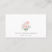 赤面花，ピンク色の花，ボホ，ブライダルシャワー プレイスカード (裏面)