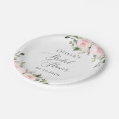 赤面花,ピンク色の花,ボホ,ブライダルシャワー ペーパープレート (アングル)