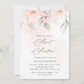 赤面花，ピンク色の花，ボホ，甘い16 招待状 (正面)