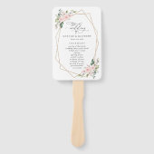 赤面花，ピンク色の花，ボホ，結婚式 プログラム ハンドファン (正面)