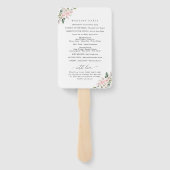 赤面花，ピンク色の花，ボホ，結婚式 プログラム ハンドファン (裏面)