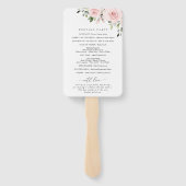 赤面花，ピンク色の花，ボホ，結婚式 プログラム ハンドファン (裏面)