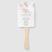 赤面花，ピンク色の花，ボホ，結婚式 プログラム ハンドファン (正面)