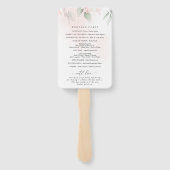 赤面花，ピンク色の花，ボホ，結婚式 プログラム ハンドファン (裏面)