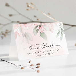 赤面花，ピンク色の花，ボホ，誕生日 サンキューカード