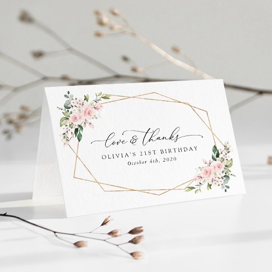 赤面花，ピンク色の花，ボホ，誕生日 サンキューカード