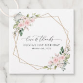 赤面花，ピンク色の花，ボホ，誕生日 フェイバータグ (正面)