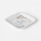 赤面花，ピンク色の花，ボホ，誕生日 ペーパープレート (傾斜あり)