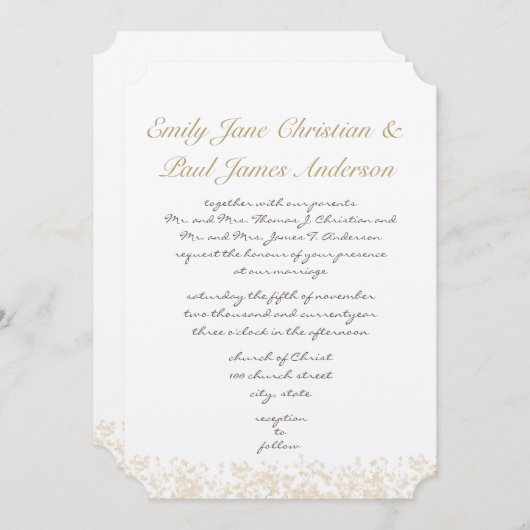 赤面葉ピンクエレガント・モノグラム結婚ズ 招待状 (正面/裏面)