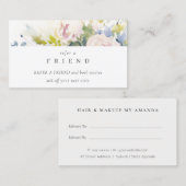 赤面薄紫バラフローラバンチフレンド参照 名刺 (正面/裏面)