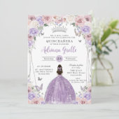 赤面薄紫ホワイトフローラシルバーキンセアニラXV 16 招待状 (スタンド正面)