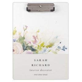 赤面薄紫水彩バラフローラバンチビジネス クリップボード