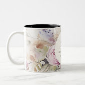 赤面薄紫水彩バラフローラバンチビジネス ツートーンマグカップ (左)