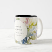 赤面薄紫水彩バラフローラバンチビジネス ツートーンマグカップ (正面右)