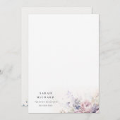 赤面薄紫水彩バラフローラバンチビジネス ノートカード (正面/裏面)