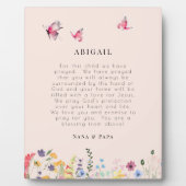 赤面蝶と野花の祈りの言葉のための子供 フォトプラーク (正面)