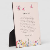 赤面蝶と野花の祈りの言葉のための子供 フォトプラーク (側面)