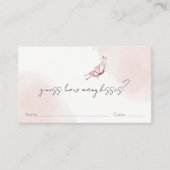 赤面蝶どのように多くのキス赤ちゃんシャワーゲーム エンクロージャーカード (正面)