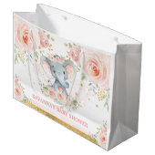赤面象フェミニンフローラ赤ちゃんシャワー ラージペーパーバッグ (正面アングル)