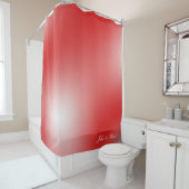 赤面赤と白ぼやけ抽象芸術 シャワーカーテン (インサイチュ)
