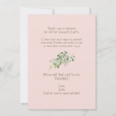 赤面超音波女子おもしろい赤ちゃんシャワーありがとう サンキューカード (裏面)