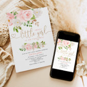 赤面金ゴールドの赤ちゃんシャワーの招待 招待状