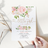 赤面金ゴールドの赤ちゃんシャワーの招待 招待状