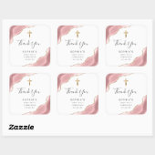 赤面金ゴールドアガート最初の聖餐式ありがとう スクエアシール (シート)