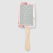 赤面金ゴールドアゲテ淡い色のセージグリーン結婚式 プログラム ハンドファン (正面)