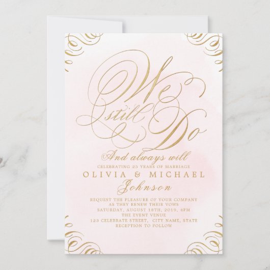 赤面金ゴールドエレガントヴィンテージ書道 招待状 (正面)