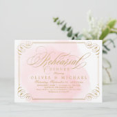 赤面金ゴールドエレガント書道リハーサル夕食 招待状 (スタンド正面)