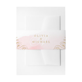 赤面金ゴールドエレガント書道ヴィンテージ結婚式 招待状ベリーバンド