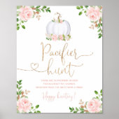 赤面金ゴールドカボチャおしゃぶり狩りベビーシャワーゲーム ポスター (正面)