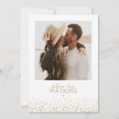 赤面金ゴールドグリッターかわいらしブライダルシャワー招待 招待状 (裏面)