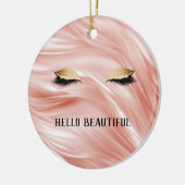 赤面金ゴールドグリッターまつげ セラミックオーナメント (左)