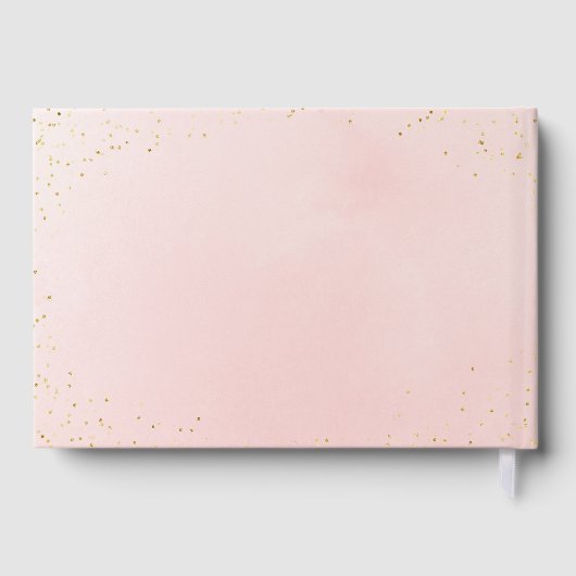 赤面金ゴールドグリッターエレガントドレスブライダルシャワー ゲストブック (裏面)