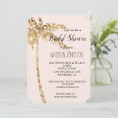 赤面金ゴールドグリッターパームツリーブライダルシャワー 招待状 (スタンド正面)