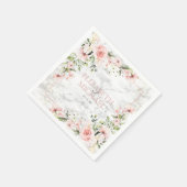 赤面金ゴールドグリーンダスティピンクフローラ結婚ズ スタンダードカクテルナプキン (角)