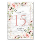 赤面金ゴールドグリーンダスティピンクフローラ結婚ズ テーブルナンバー (裏面)