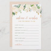 赤面金ゴールドグリーンフローラ花嫁アドバイスとウィッシュ (正面/裏面)