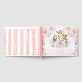 赤面金ゴールドジャングルサファリワイルドアニマルズベビーガール ゲストブック (全面)