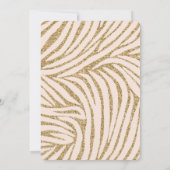赤面金ゴールドゼブラプリントフェイクグリッターブライダルシャワー 招待状 (裏面)
